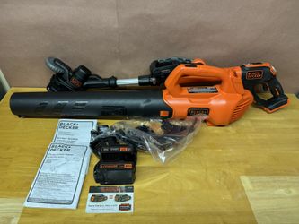 BLACK+DECKER 20V MAX 90MPH 320CFM Cordless Battery Powered Handheld Leaf Blower & 20V MAX Cordless Battery Powered 2-in-1 String Trimmer & Lawn Edger 
