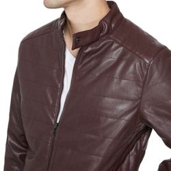 GUESS MEN LEATHER JACKET 