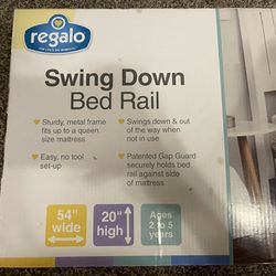 Regalo Swing Down 54-Inch Extra Long Bed Rail Guard, with Reinforced Anchor Safety System