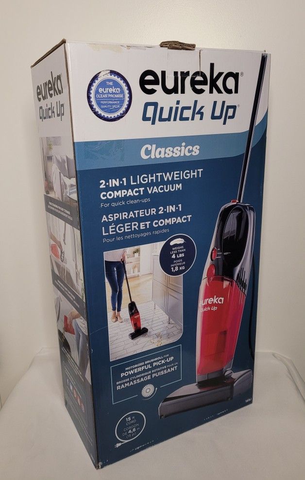 Eureka 169J 2-in-1 Quick-Up Bagless Stick Vacuum Cleaner for Bare Floors and Rugs, Red