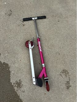 Pink razor scooter