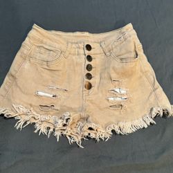 Woman’s Cut Off Shorts Size 3 Button Up