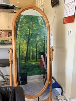 Wooden Standing Mirror 