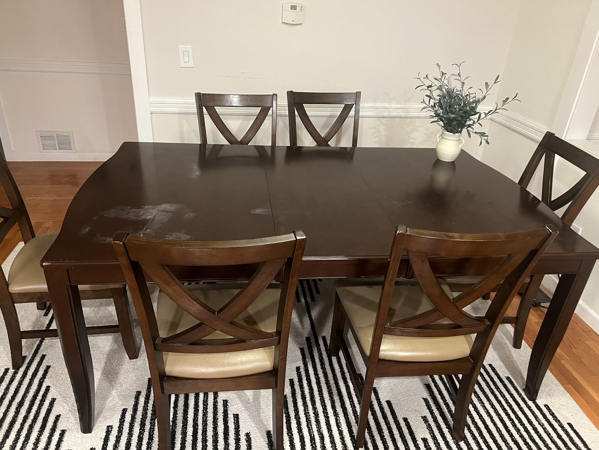 8 person dining table + 6 chairs