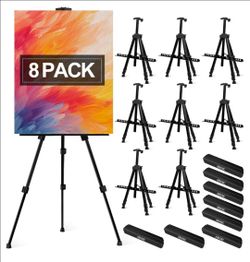 Black Tripod Artist Easel Stands – 8 Pack