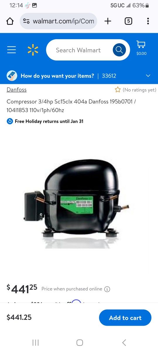 SECOP COMPRESSOR BRAND NEW
