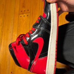 Jordan 1 Patent Red Barley Wore 