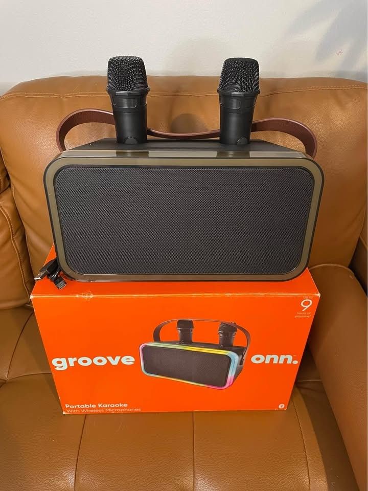 Portable Karaoke with Wireless Microphones, Bluetooth Wireless