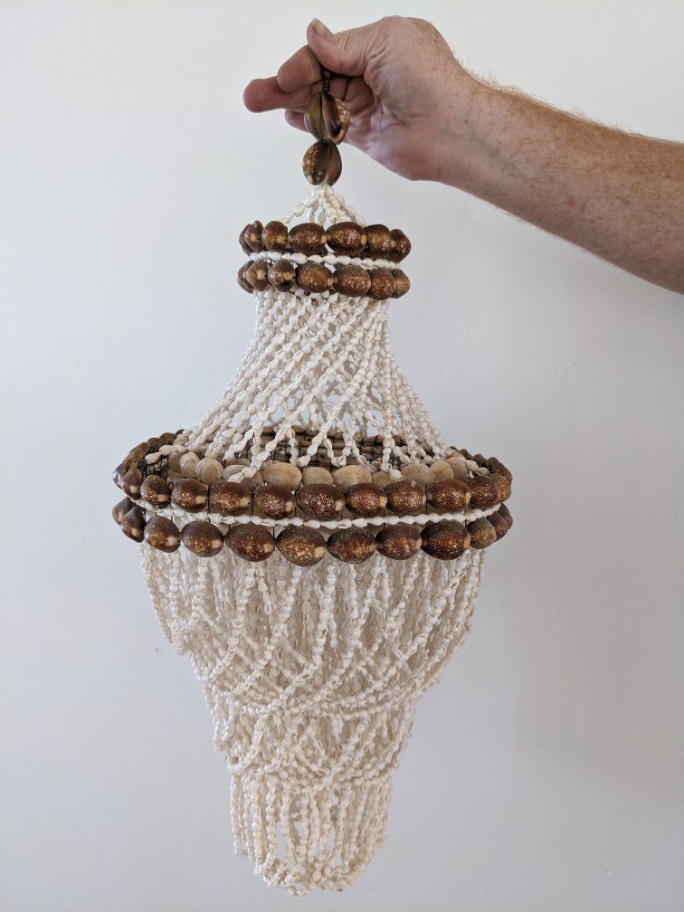 Tiered Shell Chandelier 25 Inches Long