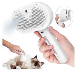 3-in-1 Pet Steam Brush – Rechargeable Brush for Cats, Dogs, and All Pets! 