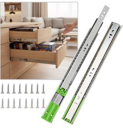 Soft Close 22" Drawer Slides, Full Extension Side Mount, 10 Pairs Smooth and Quiet Operation, Durable Steel Construction, for Kitchen Cabinets, Bedroo
