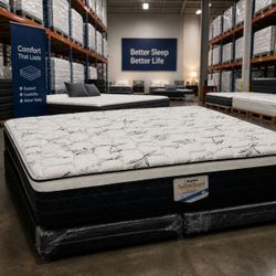 King Pillowtop Mattress a d box spring New