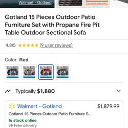 15 Piece Outdoor Patio Furniture Set With A Fire Pit