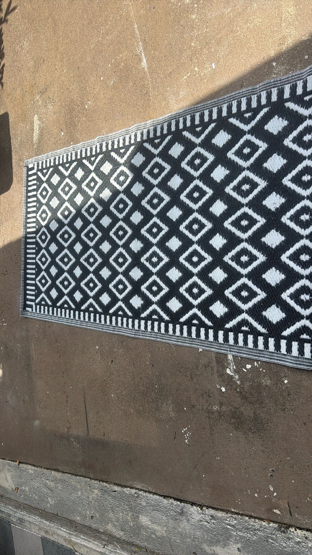 Black And White Outdoor Area Rug