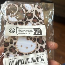 Hello Kitty Cheetah Print iPhone 15 Phone Case 