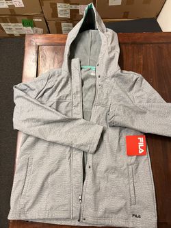 FILA Womens Bonded Together Jacket Grey Hooded Size L