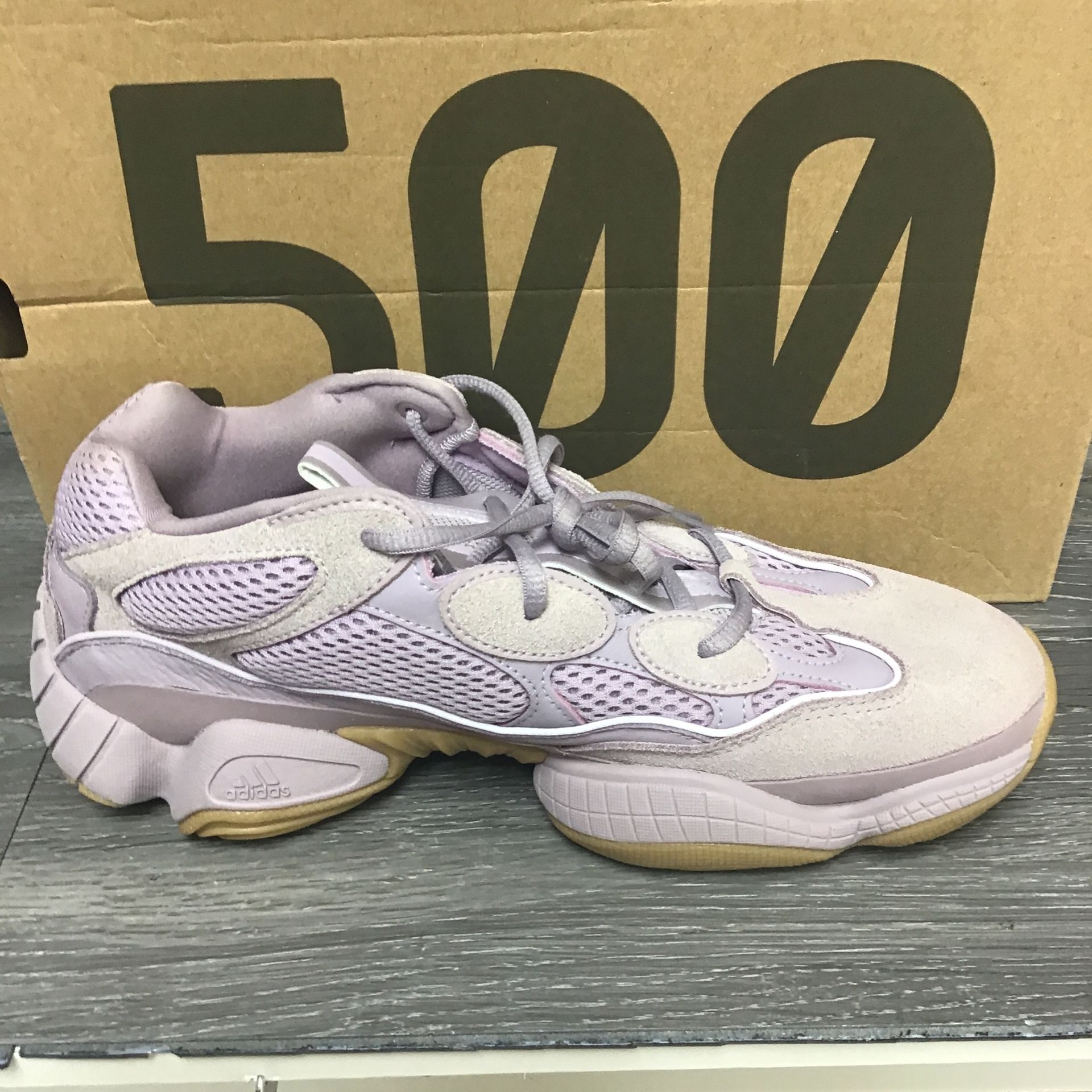 Men's Adidas Yeezy 500 Soft Vision Light Pink Purple Gum Suede Low Size 10  - coffeafoods.com