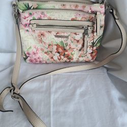 Dana Buchman 3 Tier Zipper Floral Crossbody Bag