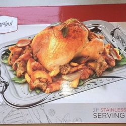 Parini "STAINLESS" Serving Tray 21" inches long  ($30)!