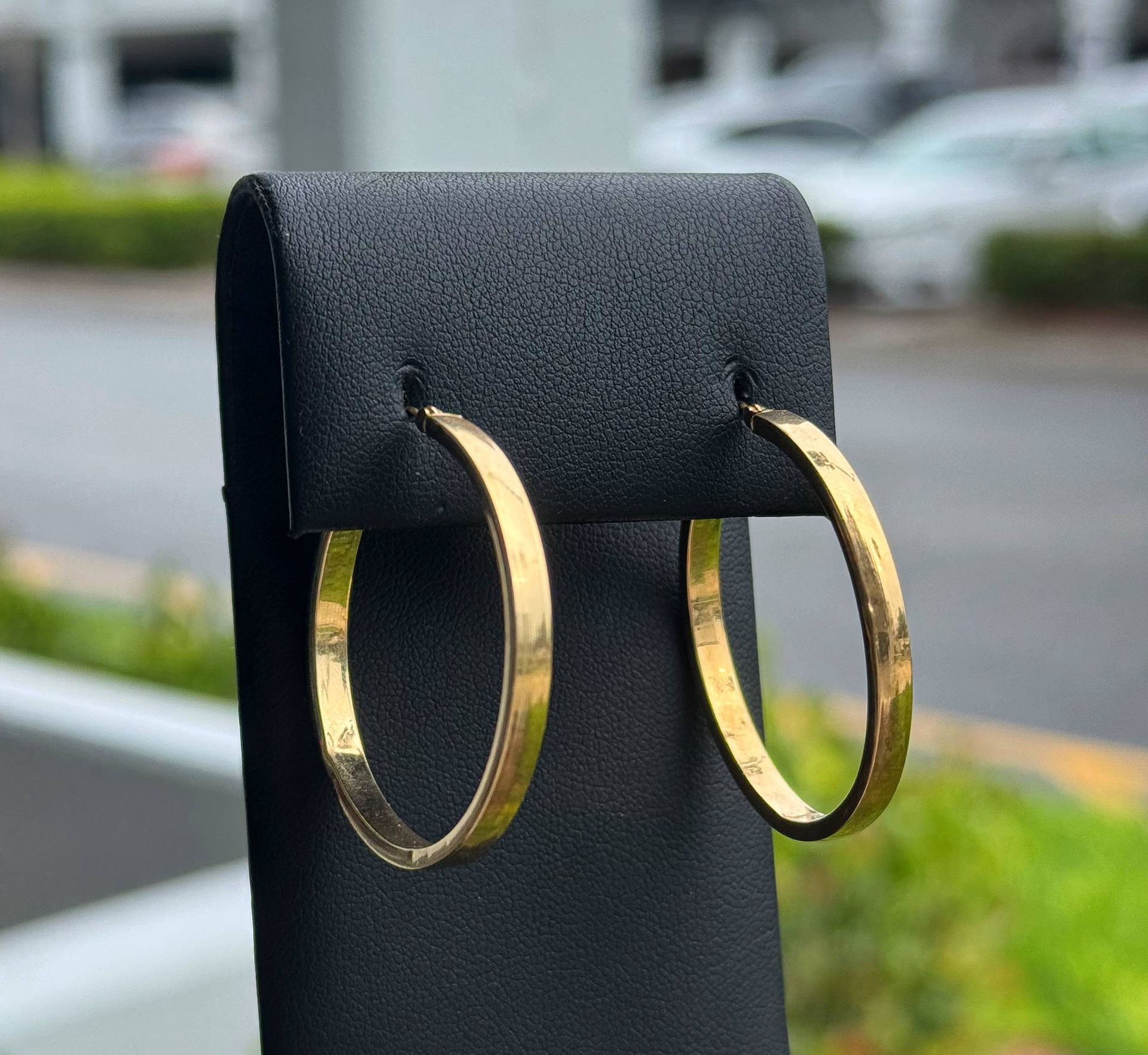 Jewelry 14k hollow yellow gold large hoop earrings