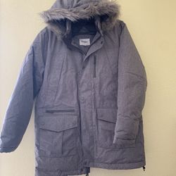 MEN Selby Arctic Parka-GRAY Goodfellow & Co Faux Fur trim hood Warmest Size L