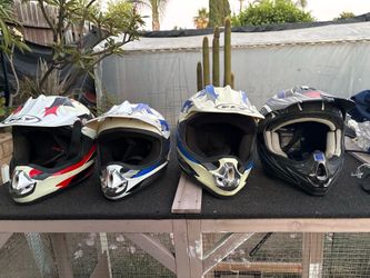 Old school Dirt bike helmets