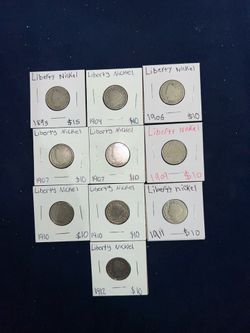 Liberty nickels (10 pieces)