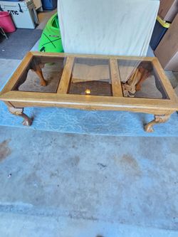Oak and Glass coffee table