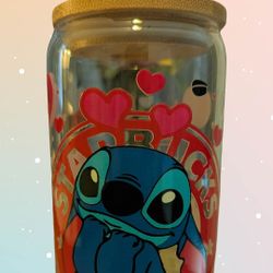 Stitch Starbucks Glass Cup