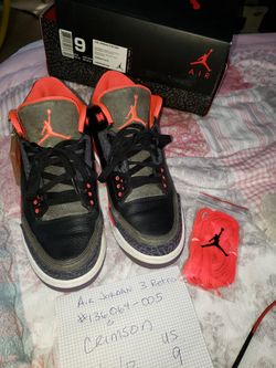 2012 Air Jordan 3 retro Crimson size 9