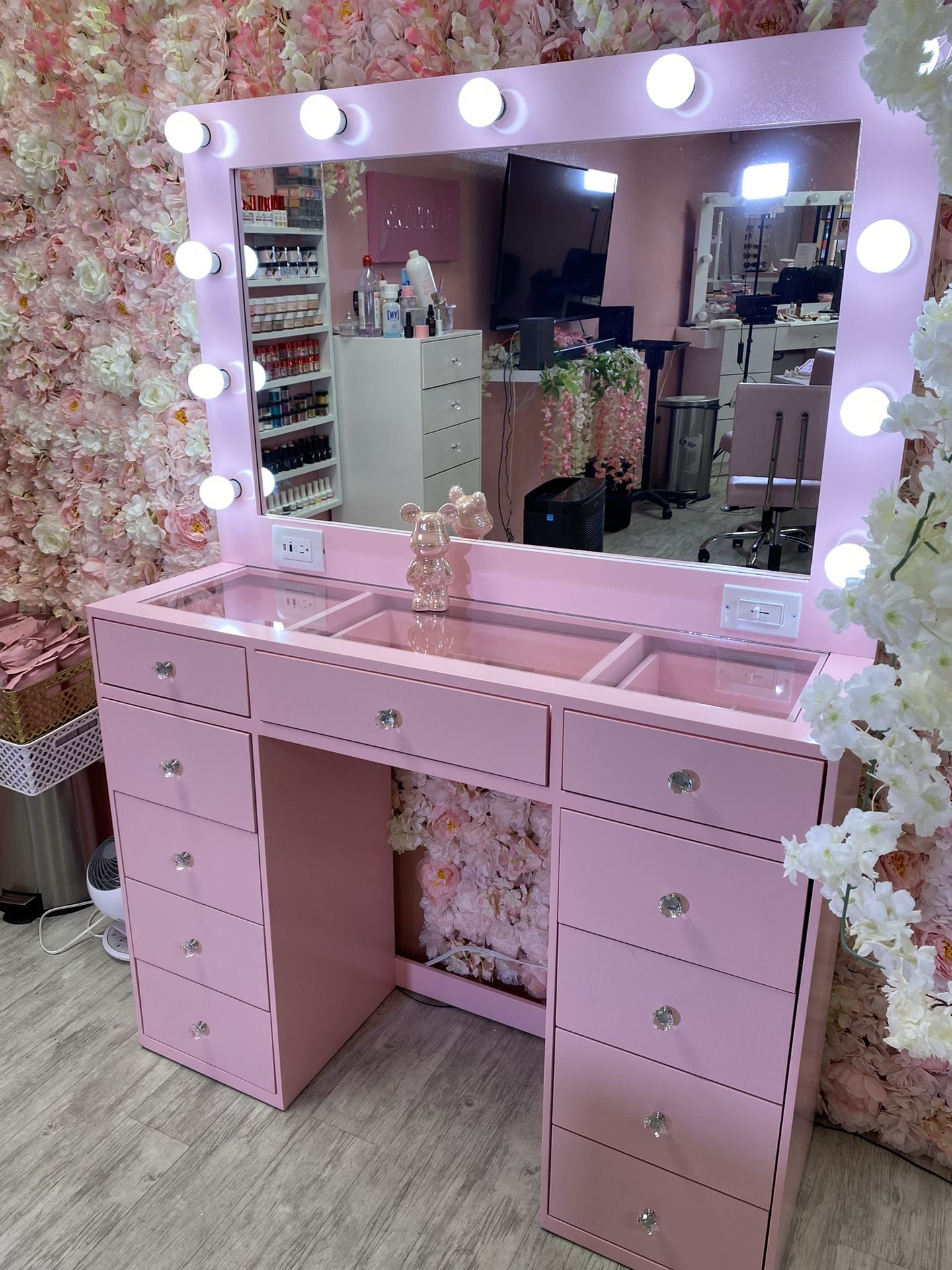 Vanity Set — Vanity Table + LED Mirror 