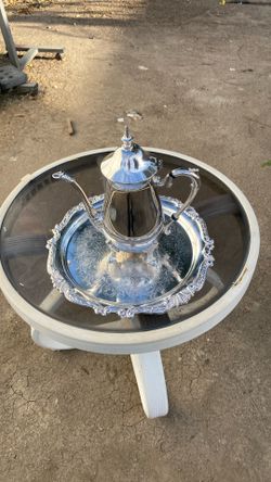Cafetera o Tetera Y Base De Plata Marka Sheridan