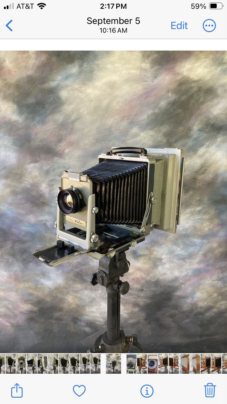 8x10 Large Format Camera Wista View Rittreck