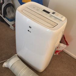 LG 8000 BTU 120V Portable Air Conditioner with Auto Swing Air Vent and LCD Remote