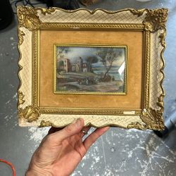 Antique mini oil painting