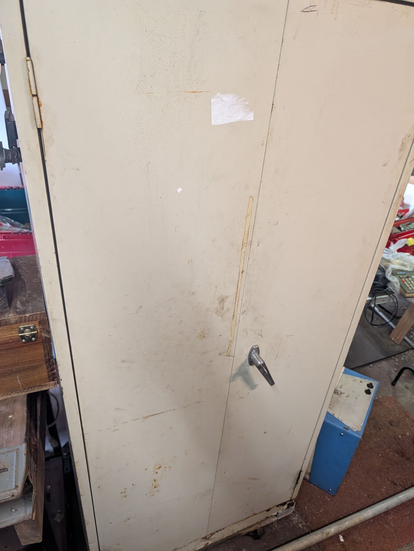 Metal rolling lockable storage cabinet