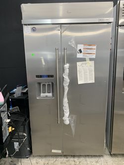 Kitchen aid 42” built in refrigerator in stainless steel new open box