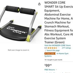 WONDER CORE SMART Sit Up Exercise Equipment, Abdominal Exercise Machine for Home $70