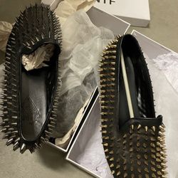 UNIF Hellraiser Mens Spiked Black Leather Shoes