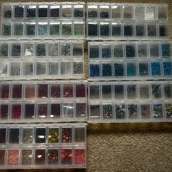 Large Lot Of Good Quality Beads, Supplies And Carrying Case