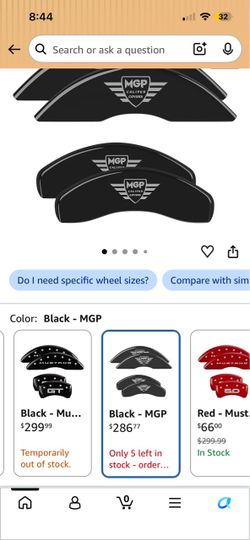 MGP Caliper Covers Black Set of 4