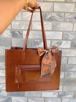 BEIS The Work Tote in Maple Croc