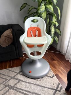 Boon Flair Pedestal High Chair – Orange/White