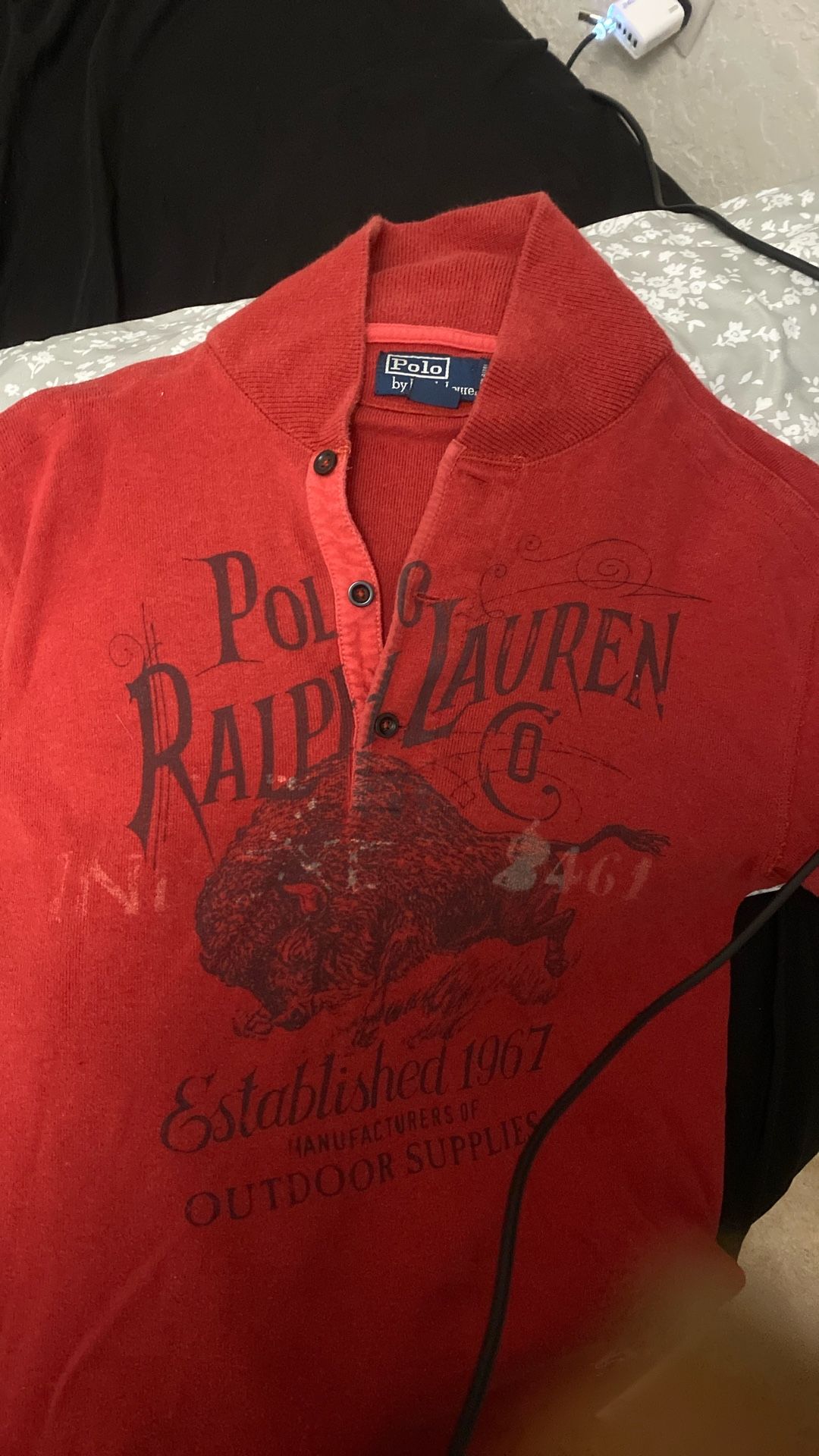 Red Polo Sweater Men Small