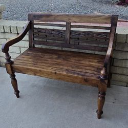 Vintage Windsor Style Bench Bank 