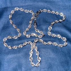 Solid 5mm 20” White Gold Rope Chain 