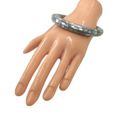 Abalone MOP Seashell Mosaic Bangle Bracelet, Natural Jewelry, Boho Hippie Gypsy Jewelry Accessory, Vintage Artisan Jewelry