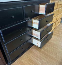 9 Drawer black pine
