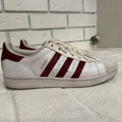 Adidas White Burgundy Sneakers Woman’s Size 8.5