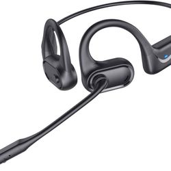 new Bluetooth Headset with Microphone, Open Ear Headphones, Dual Connect Bluetooth 5.4 Headphones with Noise Cancelling & Mute, Wireless Headset with 